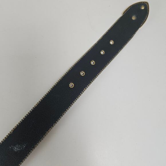 Retro‎ Tapestry Southwestern Geometric Belt Women's S Coral Tan Blue Gold Buckle - Picture 7 of 7